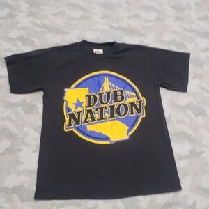 Dub Nation Shirt Youth Small Black‎ Short Sleeve NBA Basketball